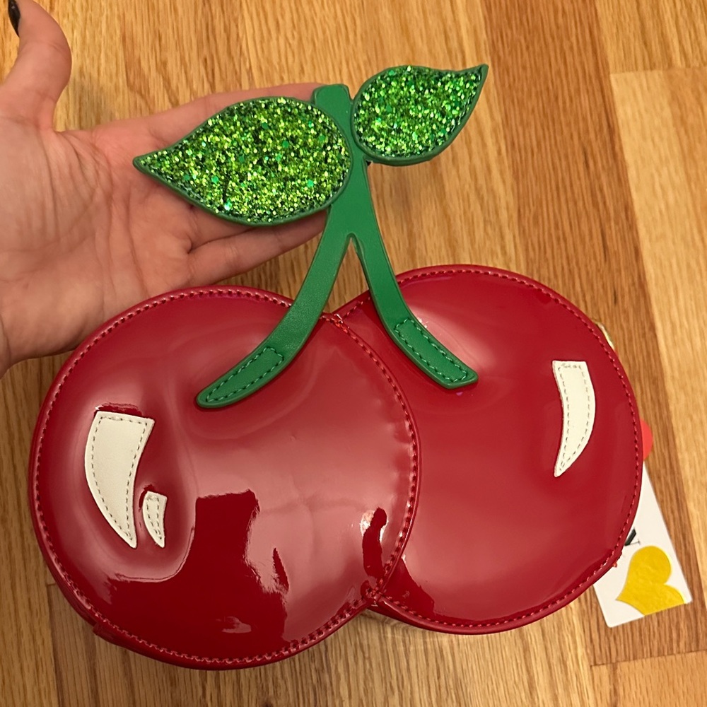 Cherry Crossbody Bag - Red and Sparkle Green